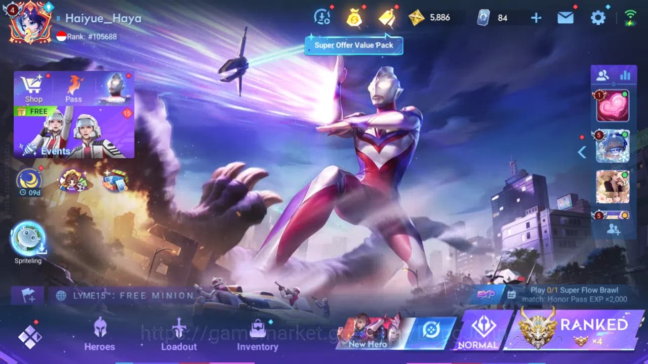 Honor of Kings Accounts Hero 70|Skin 44|Sanxingdui HuoYi|LNY26 DiaoChan|GM image 2