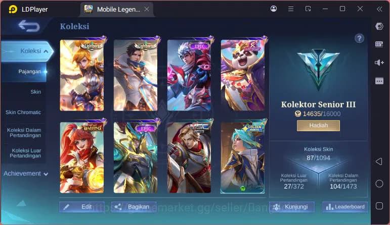 Mobile Legends: Bang Bang Accounts GLOBAL|Hero 74|Skin |Light Fanny+Granger,Blazing L image 19