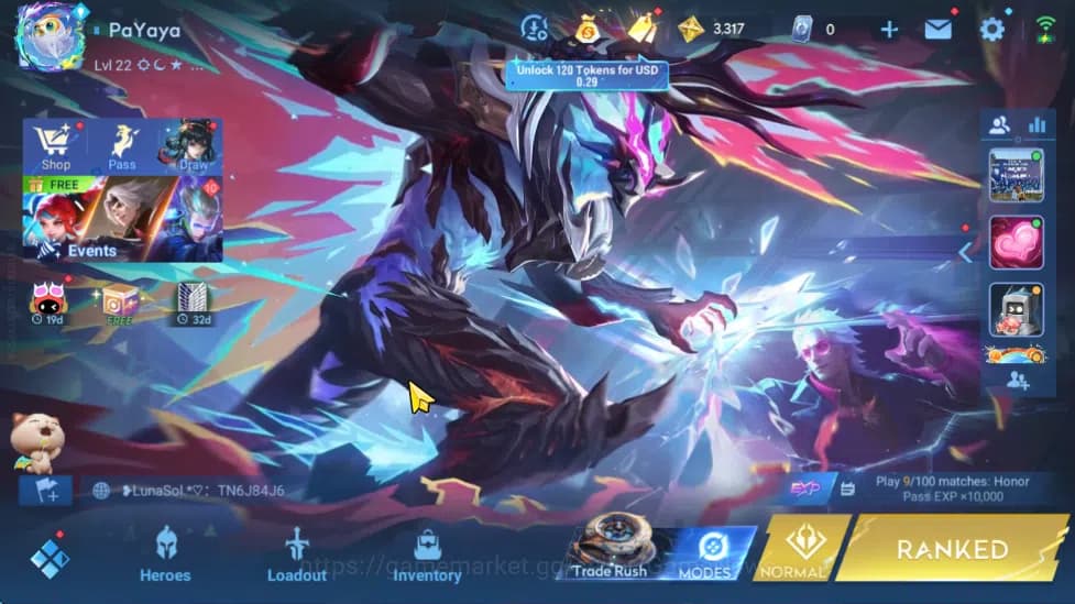 Honor of Kings Accounts Hero 38 Skin 12|Starter with Legend Skin Selectio image 1