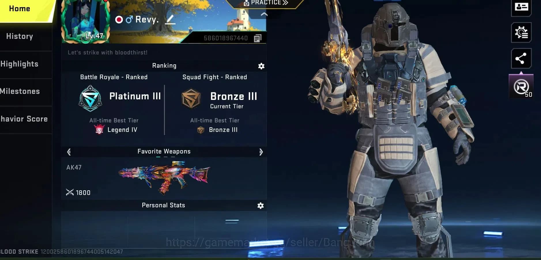 Blood Strike Accounts ASIA |ETHERNAL,AK47(LVL1),UMP45(LVL5)|ULTRA,M700,V image 2