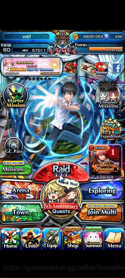 Grand Summoners Accounts Global|Rank 60|20 Ascend| ToumaTW,RimuruTW,MisakaT image 1