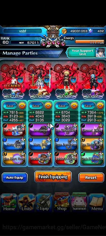 Grand Summoners Accounts Global|Rank 60|20 Ascend| ToumaTW,RimuruTW,MisakaT image 3