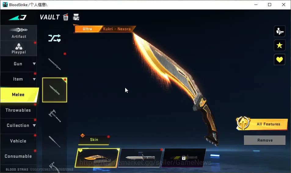 Blood Strike Accounts ASIA|Melee ULTRA Kukri-Nexora|Legendary Katana|5 L image 12