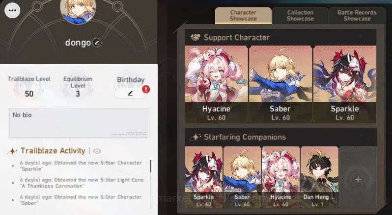 Honkai Star Rail Accounts Asia|TL 50| 17,9K Stellar+120 SPass | 4 Limited | image 1