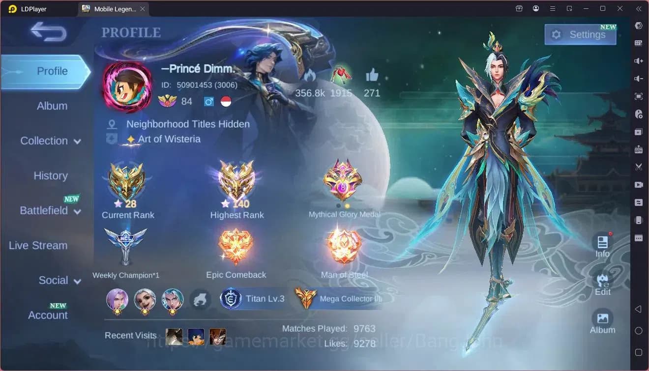 Mobile Legends: Bang Bang Accounts Global|Hero 132|Skin 505|Mega|Legend Franco+Freya+ image 1