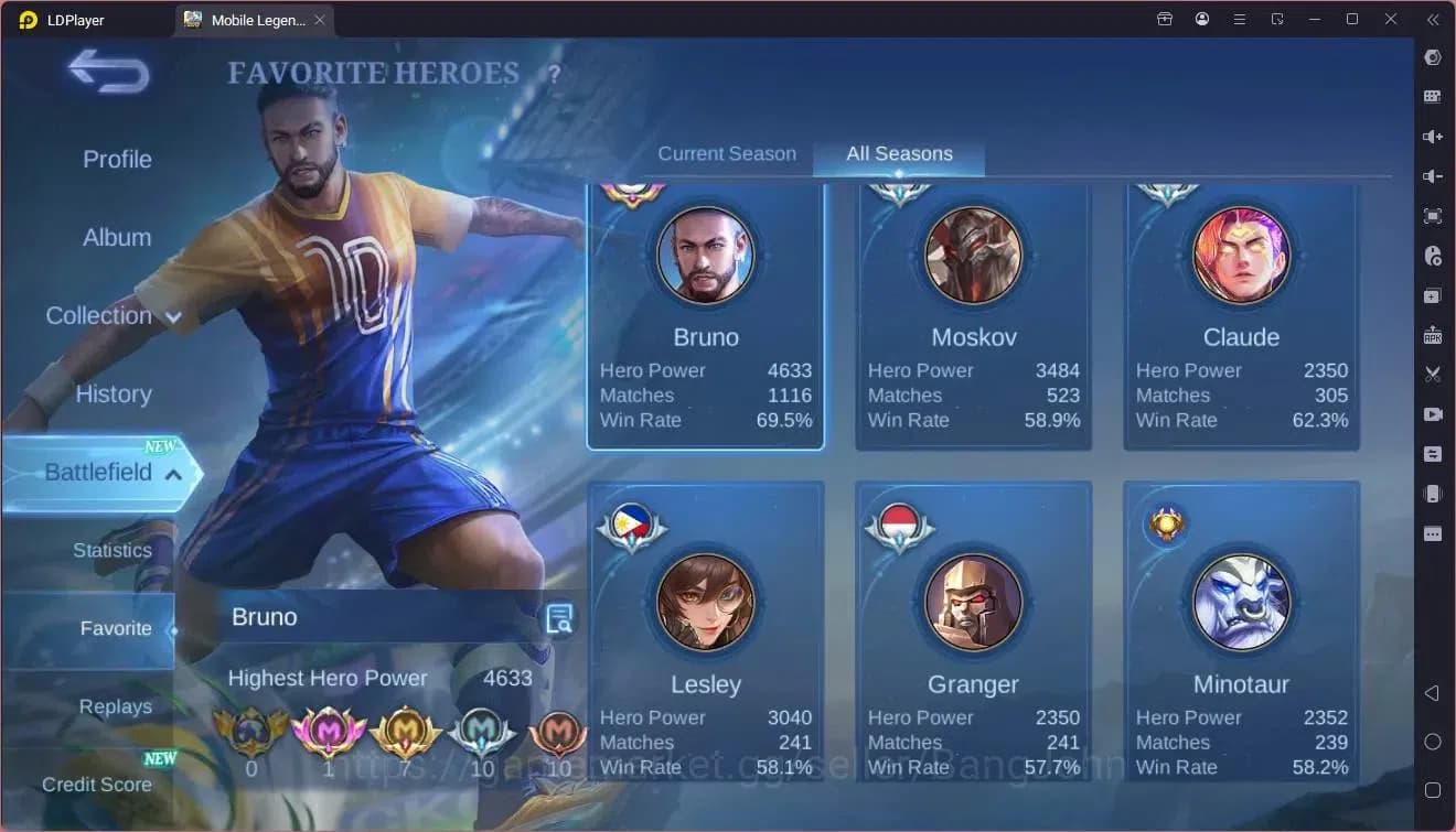 Mobile Legends: Bang Bang Accounts Global|Hero 132|Skin 505|Mega|Legend Franco+Freya+ image 4