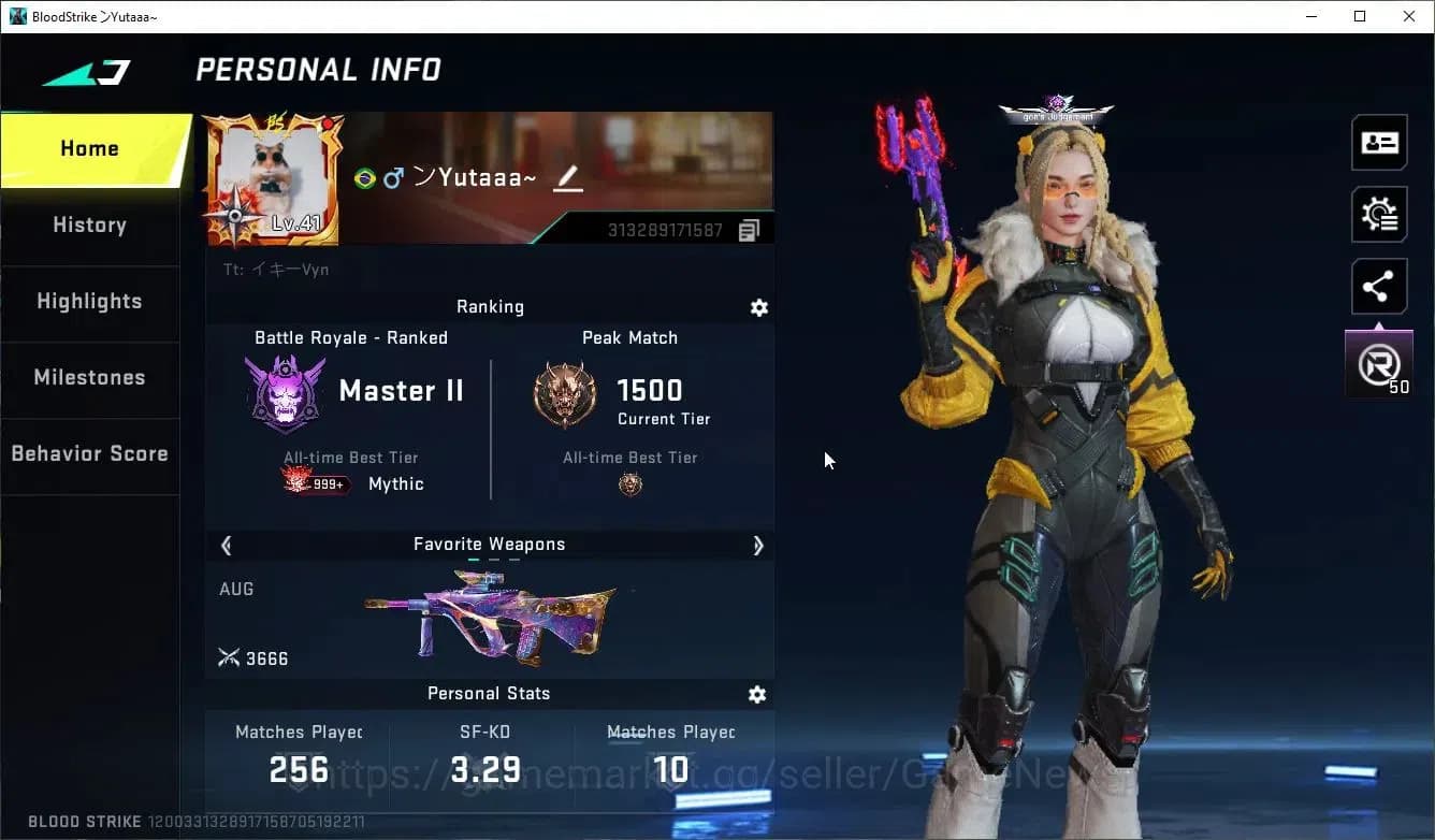Blood Strike Accounts ASIA|ETERNAL Desert Eagle-Scorpius|Collab 7DS[Karl image 2