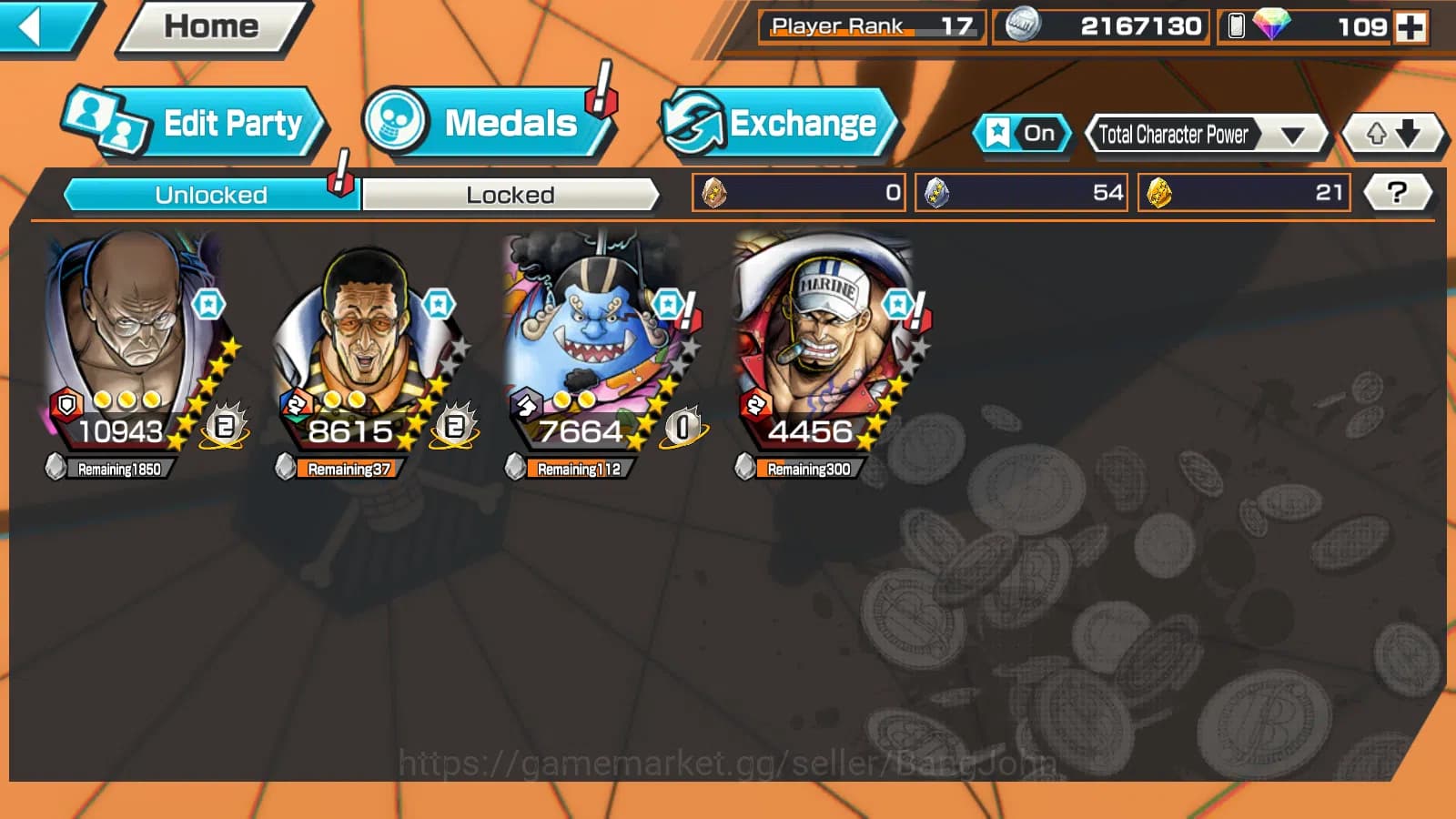 One Piece Bounty Rush Accounts GLOBAL | 3EX | 1MAX | 5elders Nusjuro,SK Borsalin image 5
