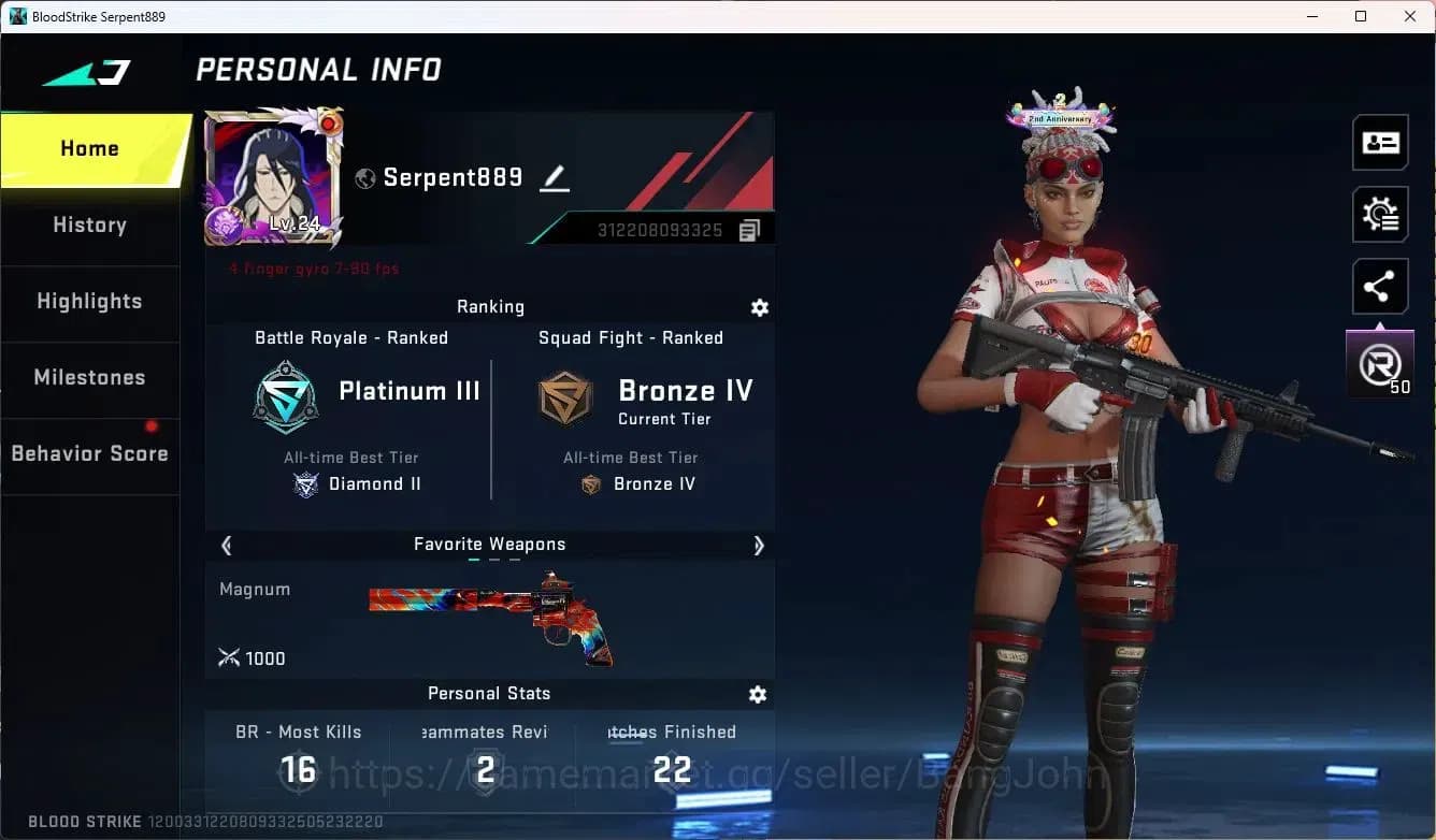 Blood Strike Accounts ASIA | Limited Butterfly Knife, KAINDA | BLEACH Et image 1