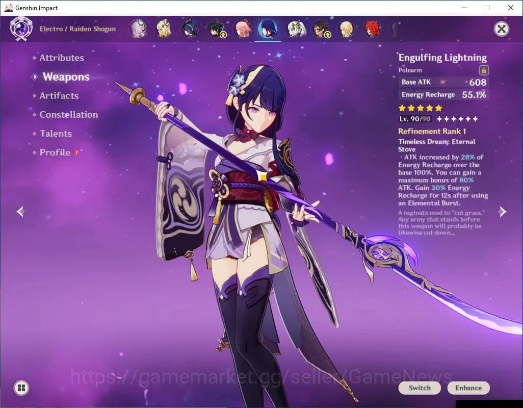 Genshin Impact Accounts ASIA|AR 56|10 Limited+4(*5Weapon)|(Clorinde,Raiden image 4