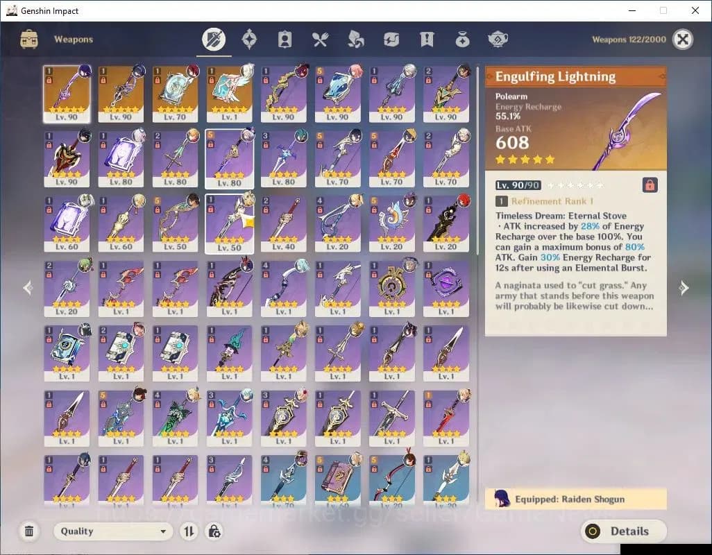 Genshin Impact Accounts ASIA|AR 56|10 Limited+4(*5Weapon)|(Clorinde,Raiden image 5