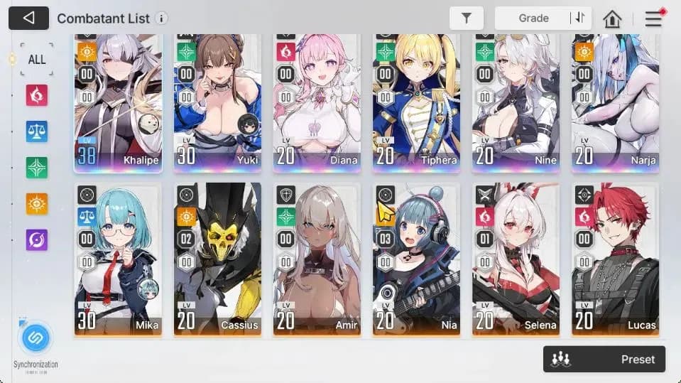 Chaos Zero Nightmare Accounts GLOBAL Lv30|6 SSR[Diana,Nine,Narja,Tiphera,Yuki,Kh image 3