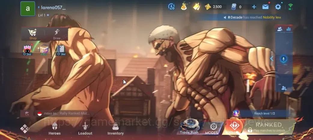 Honor of Kings Accounts Hero 7|Starter with Legend Skin Selection Chest(Di image 1