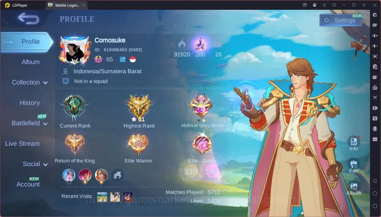 Mobile Legends: Bang Bang Accounts Global|Hero 110|Skin 189|Renowned|KOF Karina|CC Na image 20