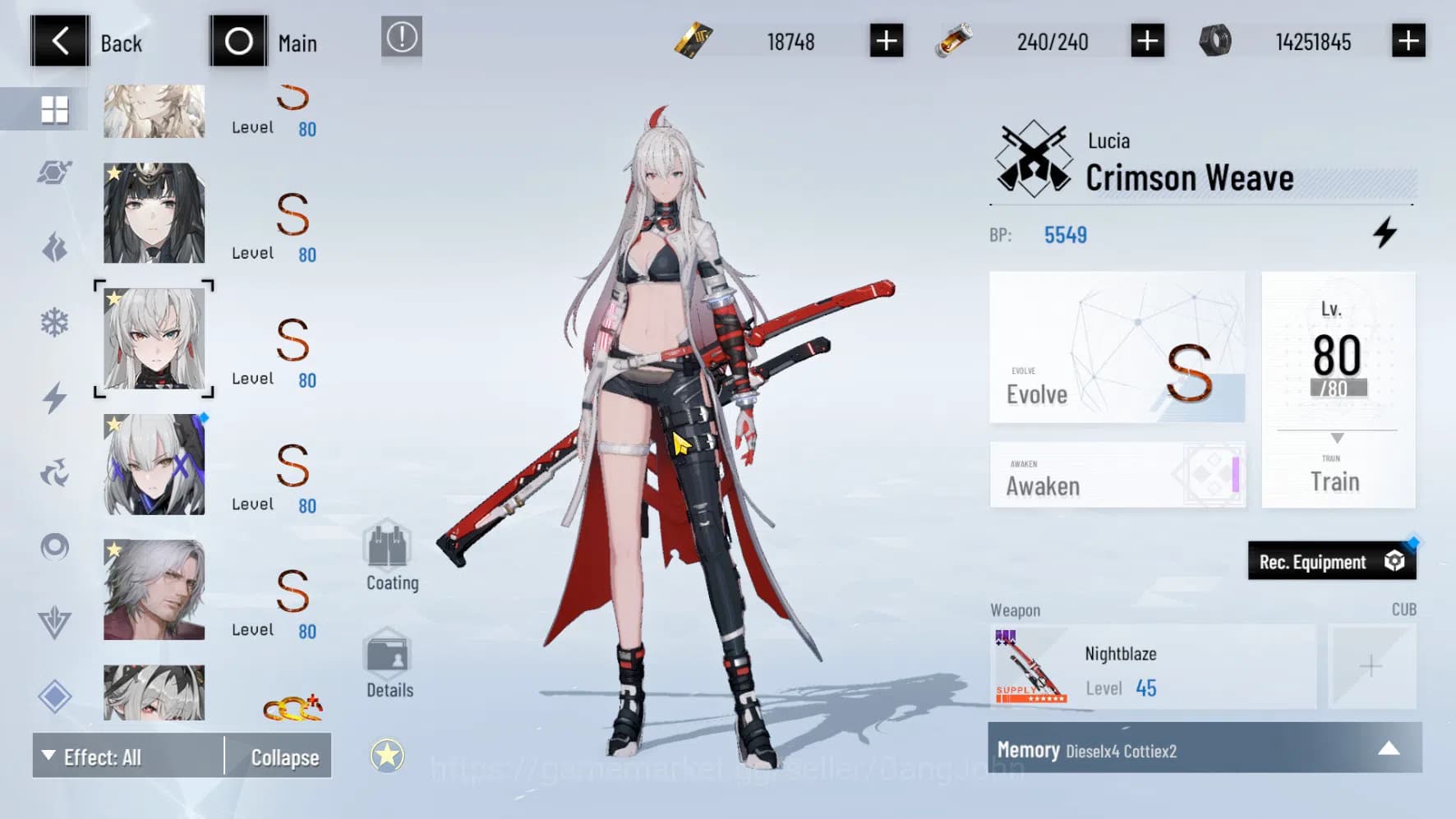 Punishing: Gray Raven Accounts ASIA PACIFIC | LEVEL 89 | Selena Destiny Skin | Lu image 10