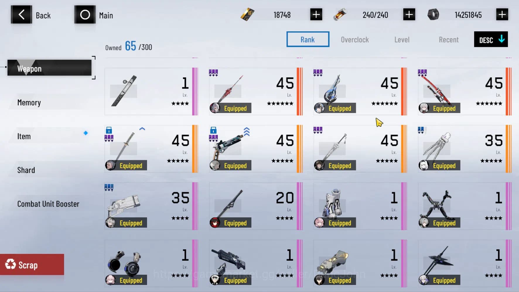 Punishing: Gray Raven Accounts ASIA PACIFIC | LEVEL 89 | Selena Destiny Skin | Lu image 20