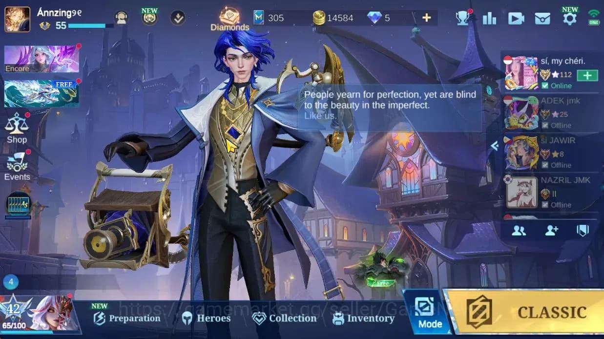 Mobile Legends: Bang Bang Accounts Hero 103|Skin 190|High Glory 73|KOF Karina,PRIME G image 1