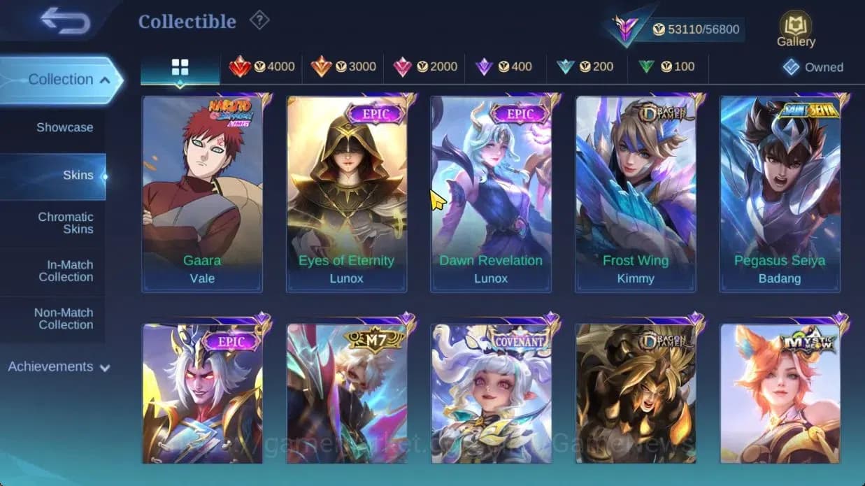 Mobile Legends: Bang Bang Accounts Hero 103|Skin 190|High Glory 73|KOF Karina,PRIME G image 12