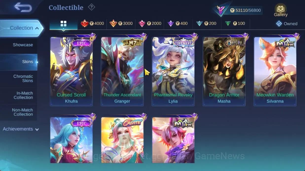 Mobile Legends: Bang Bang Accounts Hero 103|Skin 190|High Glory 73|KOF Karina,PRIME G image 13
