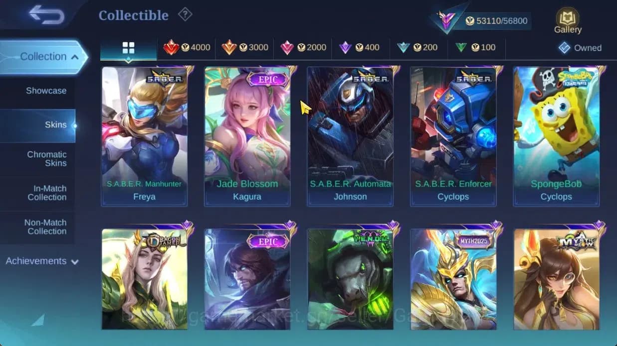 Mobile Legends: Bang Bang Accounts Hero 103|Skin 190|High Glory 73|KOF Karina,PRIME G image 9