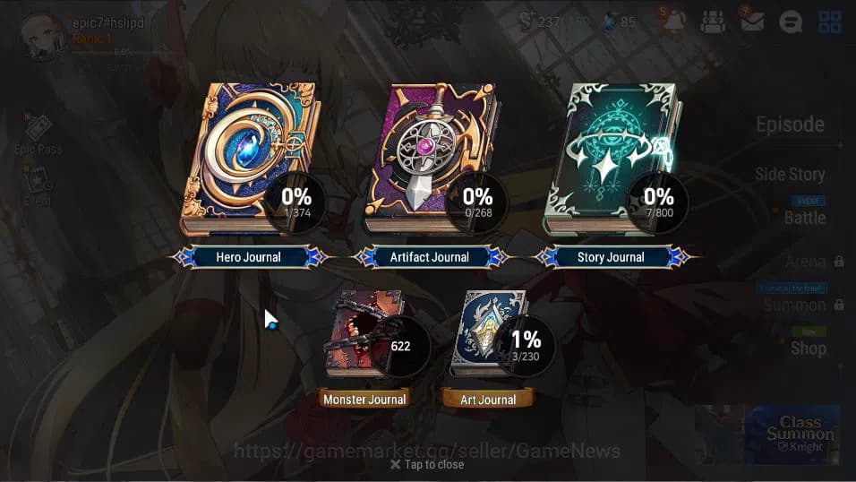 Epic Seven Accounts Global Unverif | Fresh Starter | Low Progress | 1 image 3