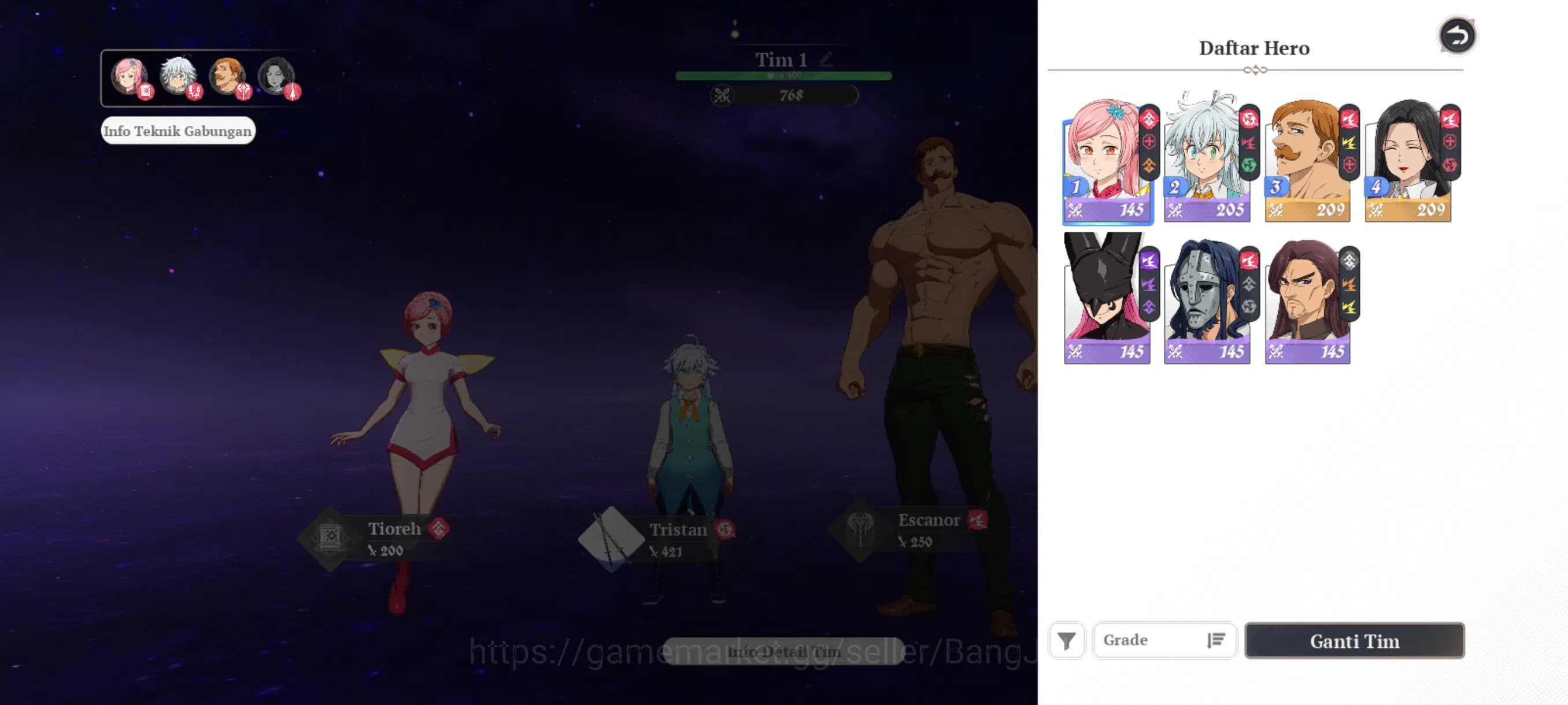 The Seven Deadly Sins: Origin Accounts EUROPE | Fresh Starter Lvl 2 |2 SSR| Escanor , Gui image 4