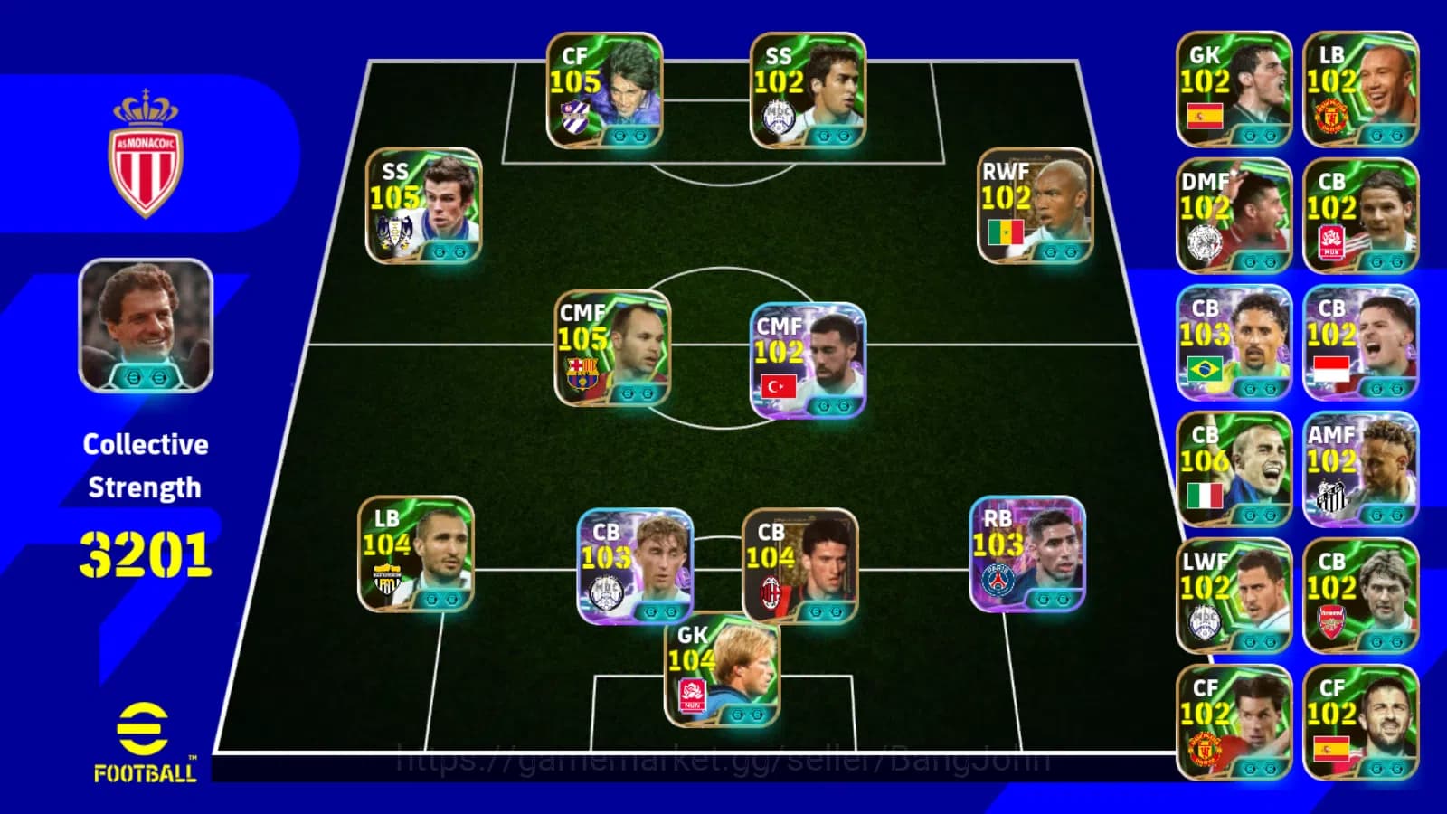 eFootball Accounts Power 3201 | iniesta epic db new | gareth bale epi image 1
