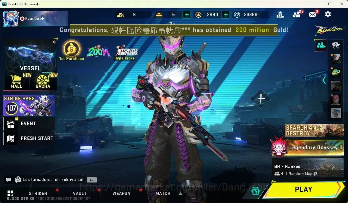 Blood Strike Accounts ASIA | 4 Collab Skins | 2 Limited Skins | 10 Legen image 1