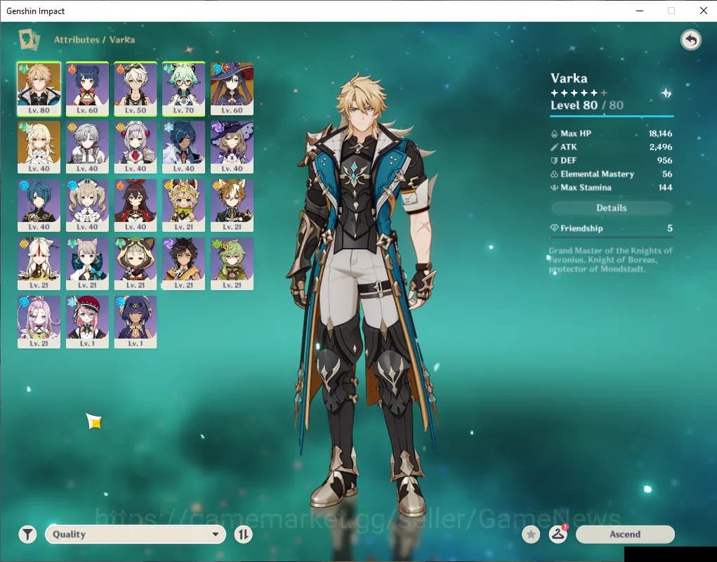 Genshin Impact Accounts ASIA|AR 45|1 Limited+2(*5Weapon)| Varka+Sign |MC F image 13