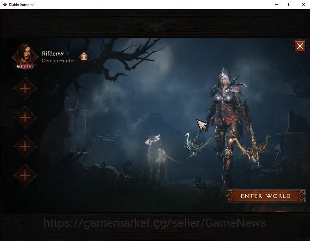 Diablo Immortal Accounts SA - Malah|CS ON|Lv60(616)|Demon Hunter|CR 36k|Res image 1