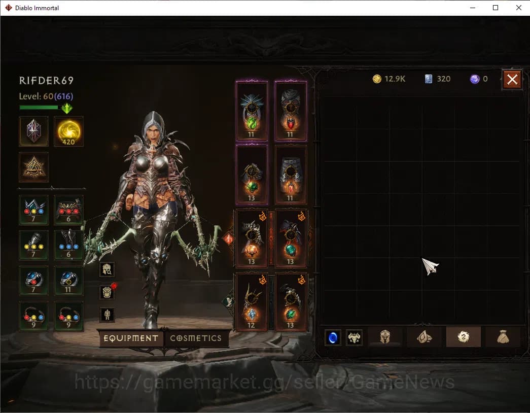 Diablo Immortal Accounts SA - Malah|CS ON|Lv60(616)|Demon Hunter|CR 36k|Res image 7