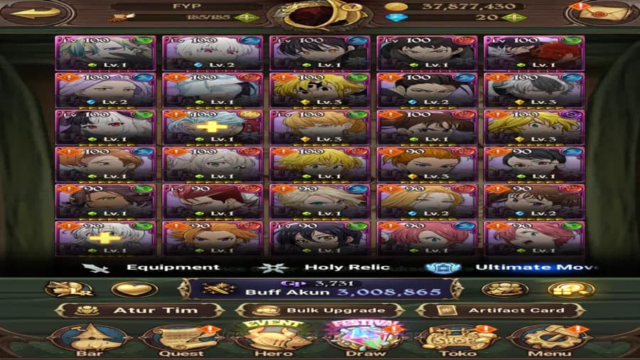 The Seven Deadly Sins: Grand Cross Accounts ASIA|3M CC|Full collab fireforce|Ur Salos,Merli&Es image 9