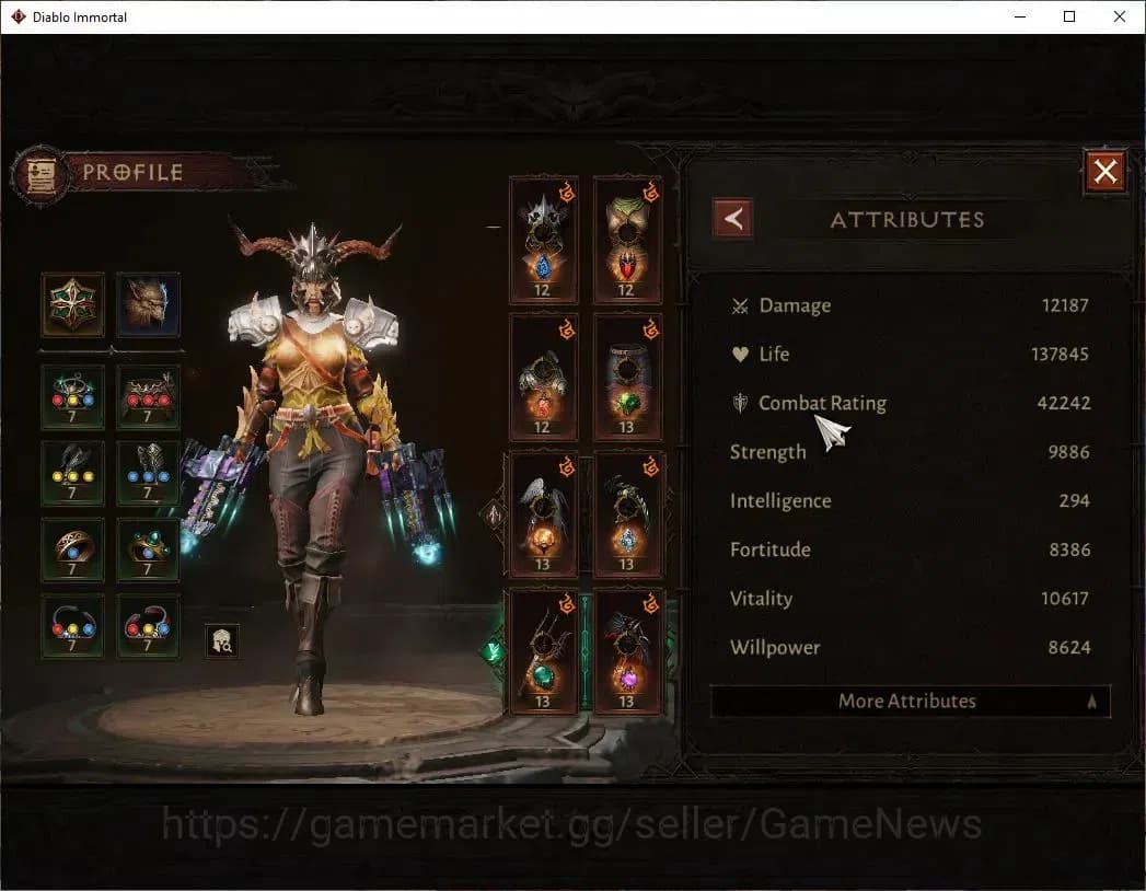 Diablo Immortal Accounts NA-Chain Of Honor|CS ON|Lv60(734)|Demon Hunter|CR image 3