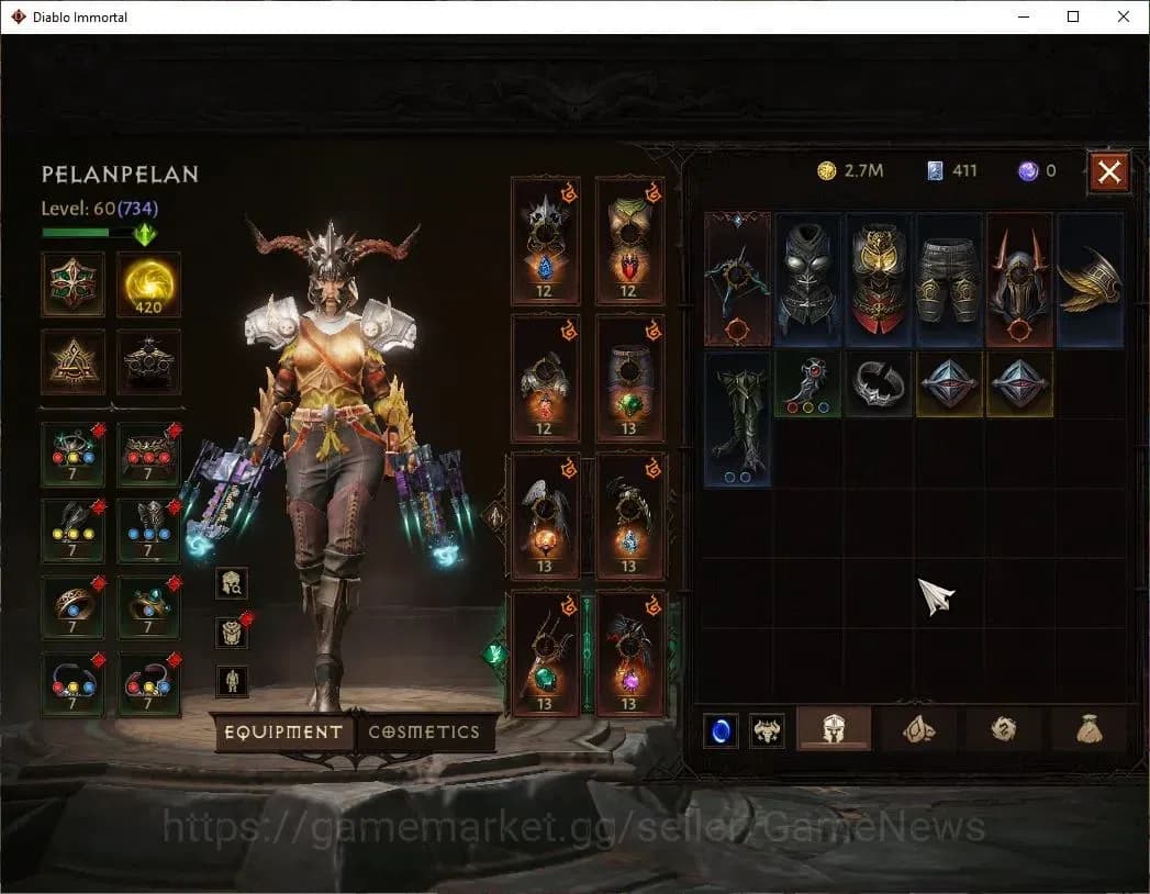 Diablo Immortal Accounts NA-Chain Of Honor|CS ON|Lv60(734)|Demon Hunter|CR image 4