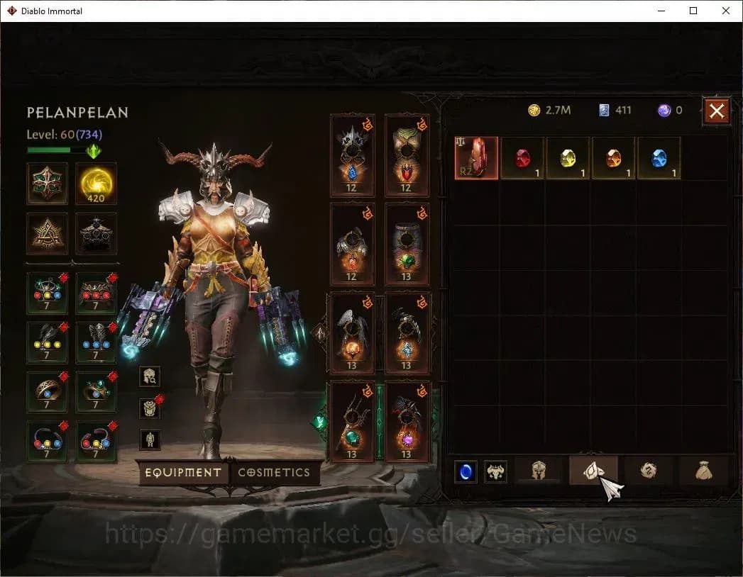 Diablo Immortal Accounts NA-Chain Of Honor|CS ON|Lv60(734)|Demon Hunter|CR image 5