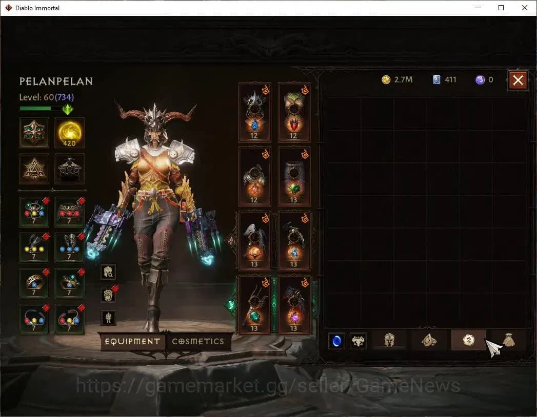 Diablo Immortal Accounts NA-Chain Of Honor|CS ON|Lv60(734)|Demon Hunter|CR image 6