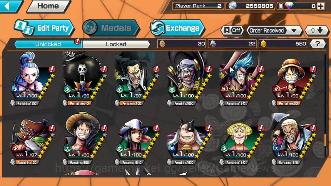 One Piece Bounty Rush Accounts Global|4EX|Winner Island Trafalgar Law,T5Elder Nus image 11