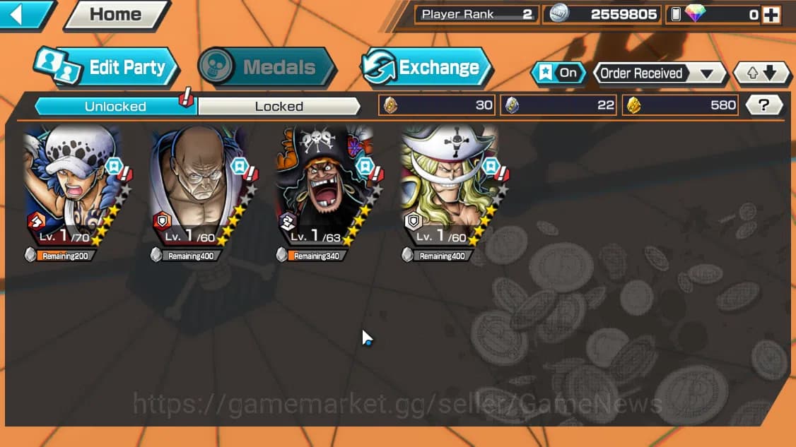 One Piece Bounty Rush Accounts Global|4EX|Winner Island Trafalgar Law,T5Elder Nus image 3