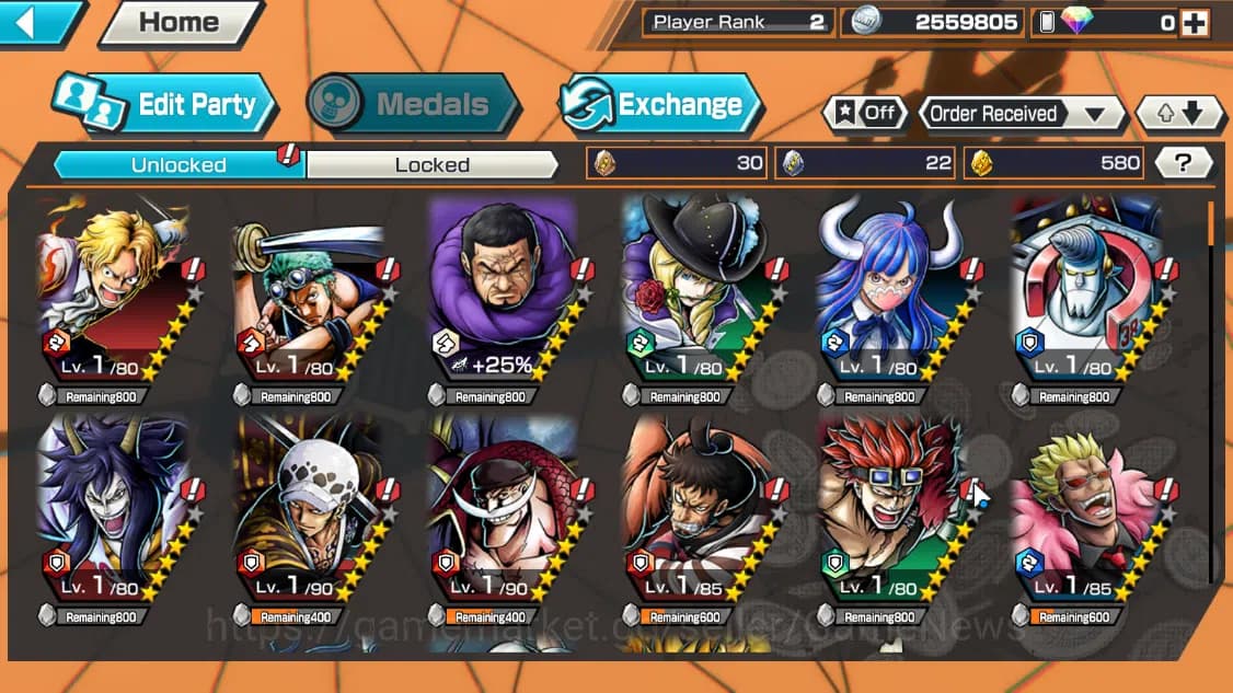 One Piece Bounty Rush Accounts Global|4EX|Winner Island Trafalgar Law,T5Elder Nus image 4