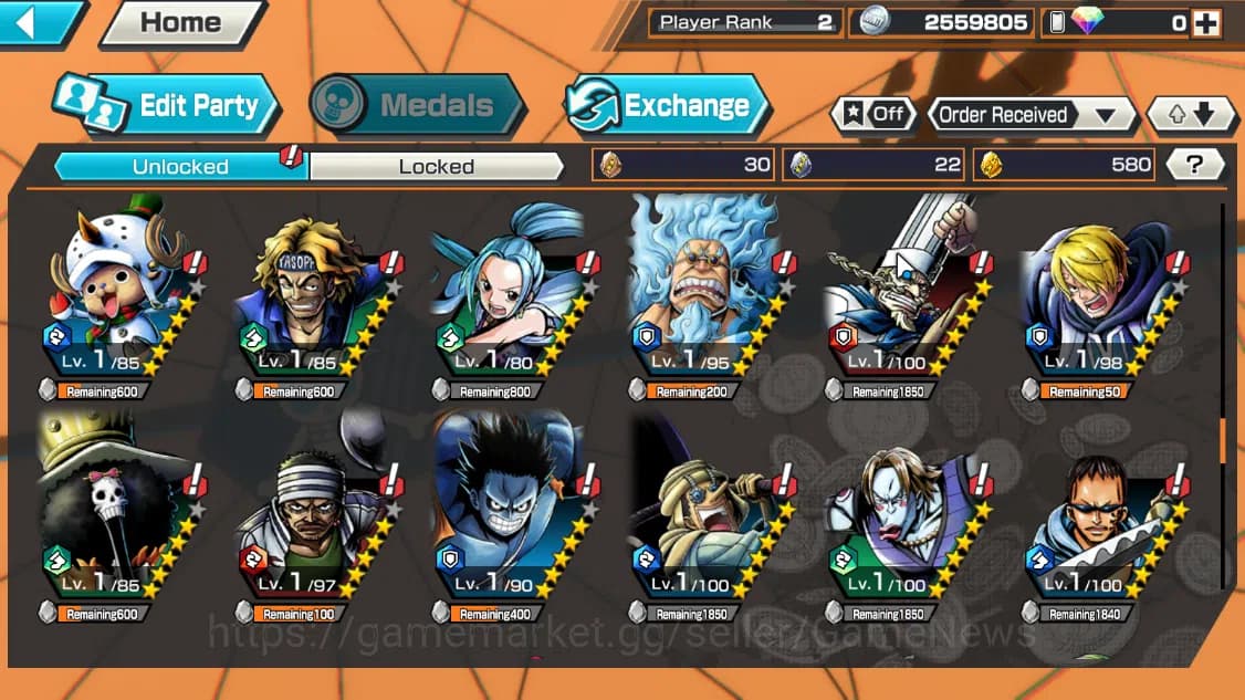 One Piece Bounty Rush Accounts Global|4EX|Winner Island Trafalgar Law,T5Elder Nus image 9