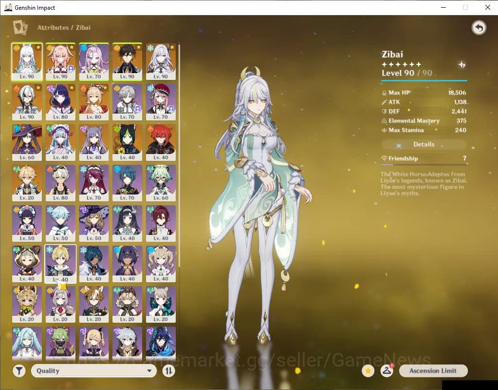 Genshin Impact Accounts ASIA|AR56|PrimeTeam Zibai|7Limited+1(*5Wep)|Zibai, image 3