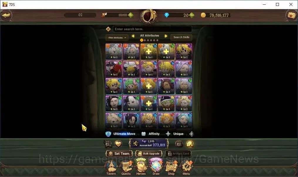 The Seven Deadly Sins: Grand Cross Accounts Asia|272K CC|1LR+5 UR|Elizabeth,Nemesis Meliodas,M image 4