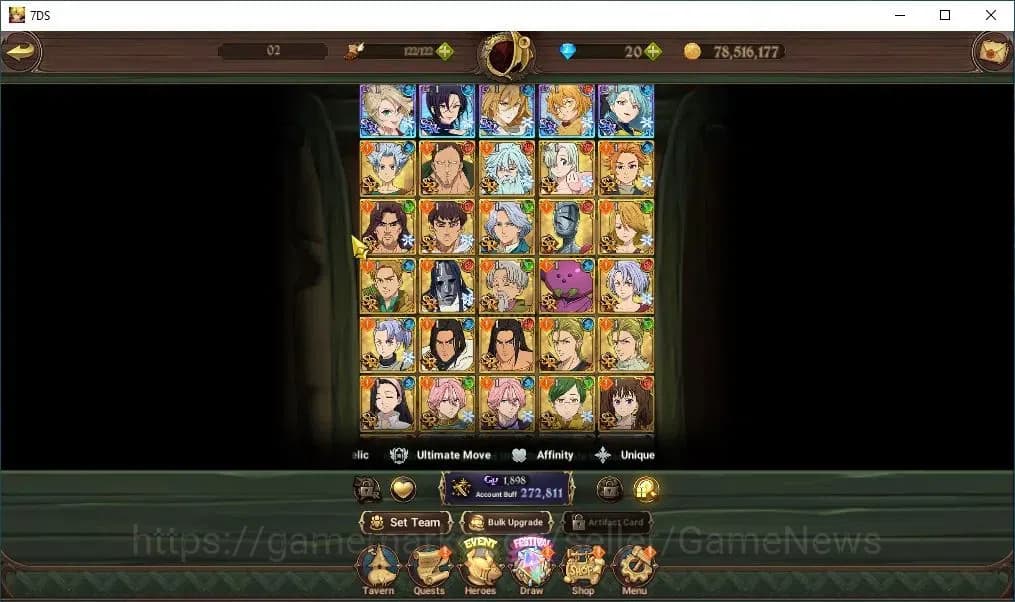 The Seven Deadly Sins: Grand Cross Accounts Asia|272K CC|1LR+5 UR|Elizabeth,Nemesis Meliodas,M image 5