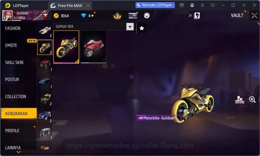 Free Fire Accounts Indonesia | Evo SCAR Megalodon Alpha Lv3 | Bundle image 4