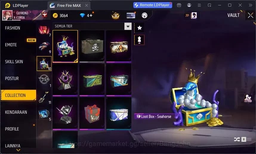 Free Fire Accounts Indonesia | Evo SCAR Megalodon Alpha Lv3 | Bundle image 7