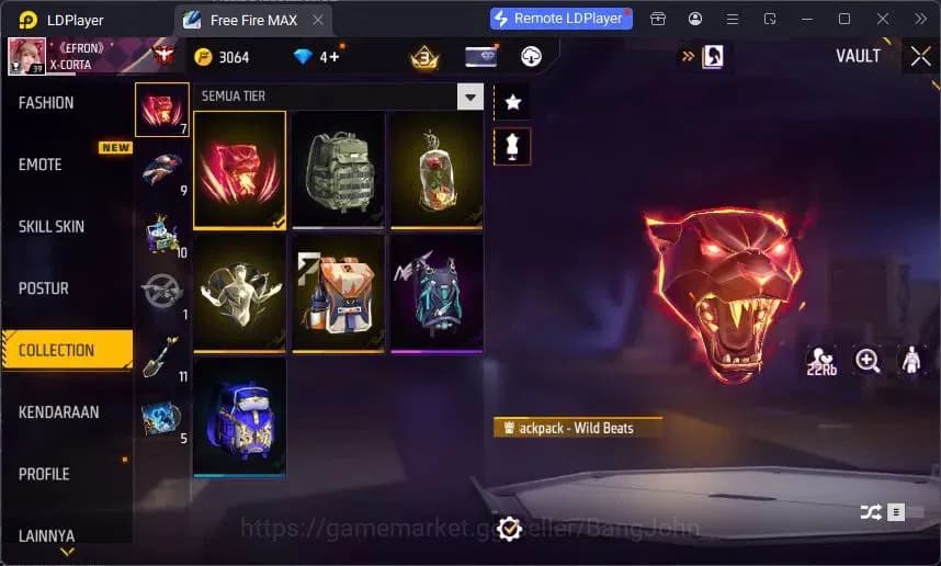 Free Fire Accounts Indonesia | Evo SCAR Megalodon Alpha Lv3 | Bundle image 9