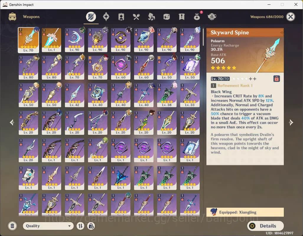 Genshin Impact Accounts ASIA|AR 57|High End|9 limit|PremTeam Nefer|Skirk,C image 15