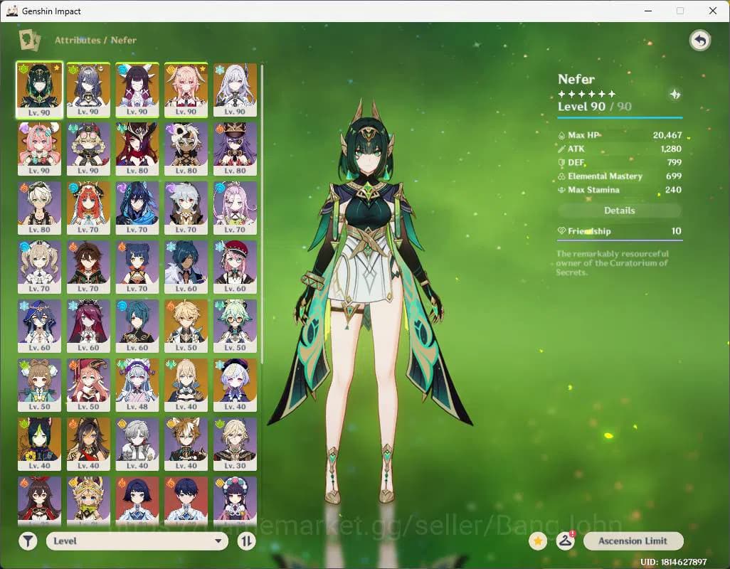 Genshin Impact Accounts ASIA|AR 57|High End|9 limit|PremTeam Nefer|Skirk,C image 17
