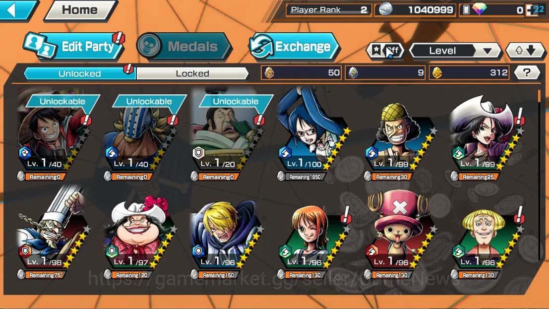 One Piece Bounty Rush Accounts Global| 3EX | T5E St.Ethanbaron V.Nusjuro,Divine D image 4