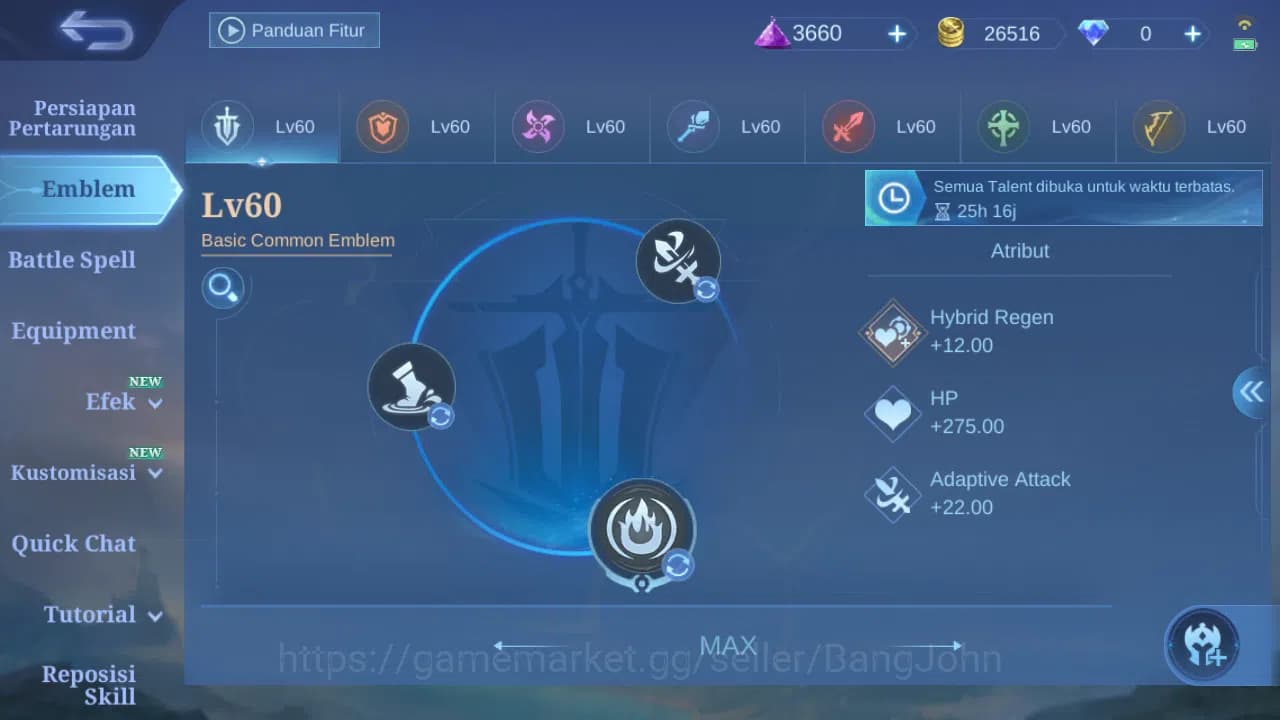 Mobile Legends: Bang Bang Accounts GLOBAL Hero 102 Skin 166 | CC Nata | Lunar Change image 1